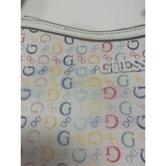 Guess Colorful Monogrammed Handbag - Picture 6 of 12